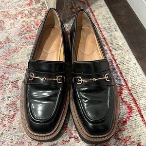 Sam Edelman Black Leather Chunky Loafer Lug Sole